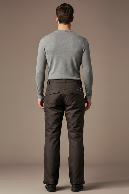 Pantalon De Pluie Marron Coupe Droite Imperméable Réfléchissant Homme - Polyester - vue 2