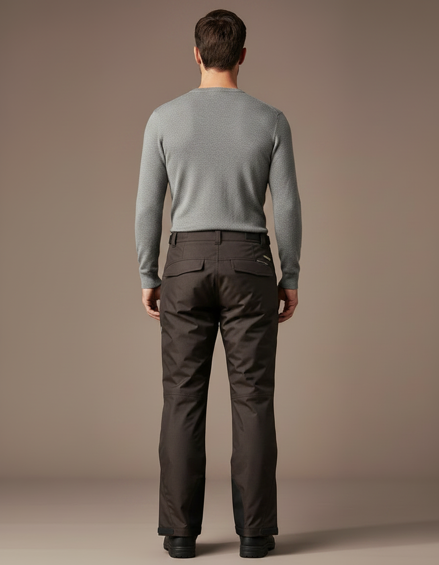 Pantalon De Pluie Marron Coupe Droite Imperméable Réfléchissant Homme - Polyester - vue 2