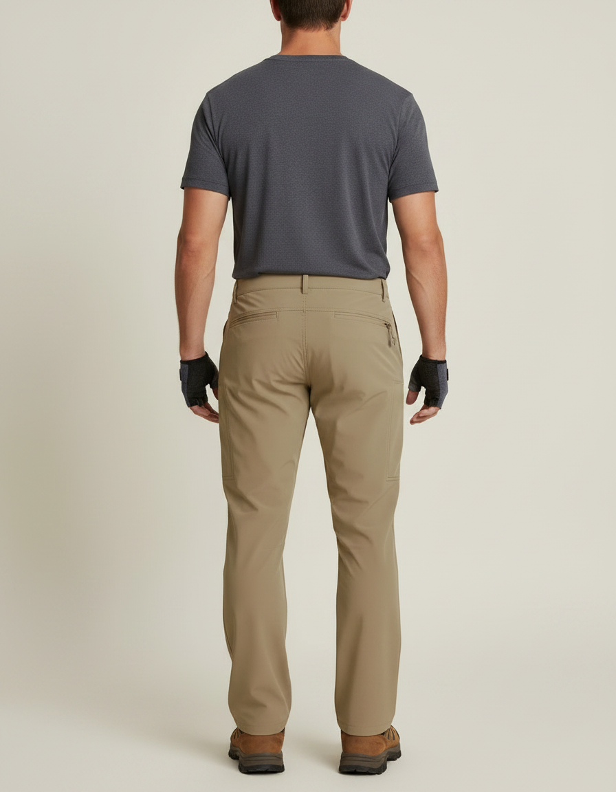 Pantalon De Pluie Beige Cargo Léger Homme Trekking - Polyester - vue 2