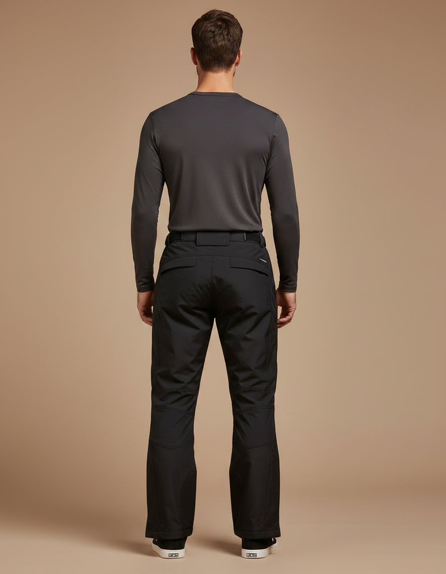 Pantalon De Pluie Noir Imperméable Réfléchissant Droit Homme - Polyester - vue 2