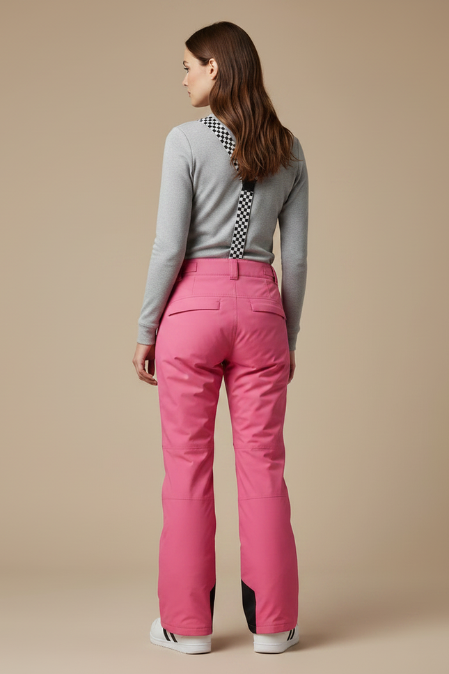 Pantalon De Pluie Rose Imperméable Bretelles Skibibs Femme - Polyester - vue 2