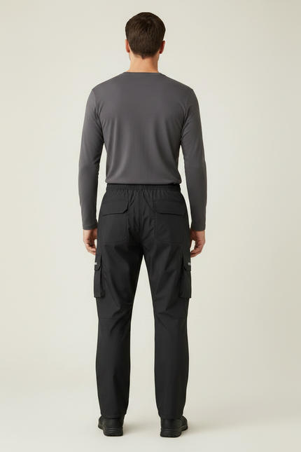 Pantalon De Pluie Noir Cargo Imperméable Sport Homme - Polyester - vue 2
