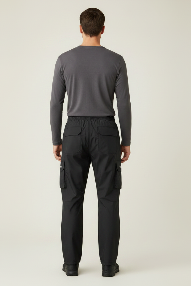 Pantalon De Pluie Noir Cargo Imperméable Sport Homme - Polyester - vue 2