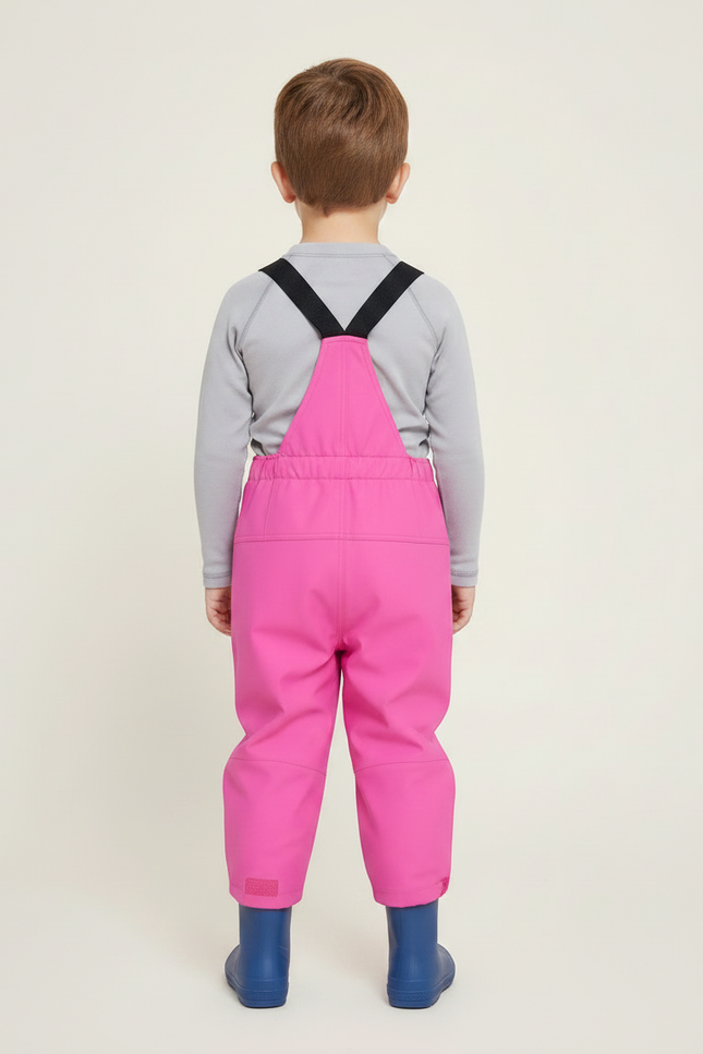 Pantalon De Pluie Enfant Imperméable Rose Bretelles - Polyester - vue 2