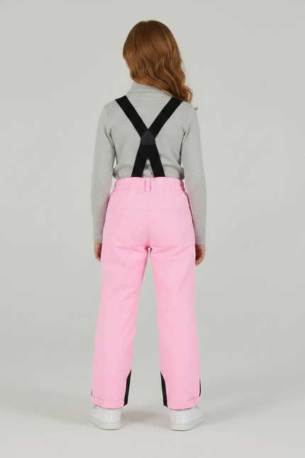 Pantalon De Pluie Rose Imperméable Bretelles Enfant Hiver Ski - Polyester - vue 2