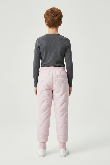 Pantalon De Pluie Rose Matelassé Imperméable Élastique Enfant - Polyester - vue 2