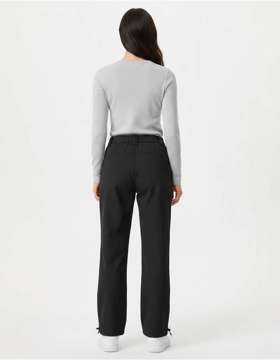 Pantalon De Pluie Noir Coupe Droite Imperméable Femme - Polyester - vue 2