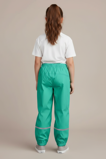 Pantalon De Pluie Vert Émeraude Imperméable Enfant Réfléchissant - Polyester - vue 2