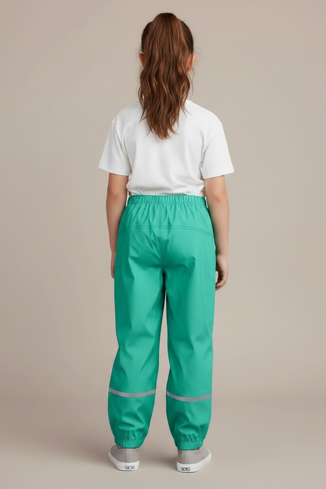 Pantalon De Pluie Vert Émeraude Imperméable Enfant Réfléchissant - Polyester - vue 2