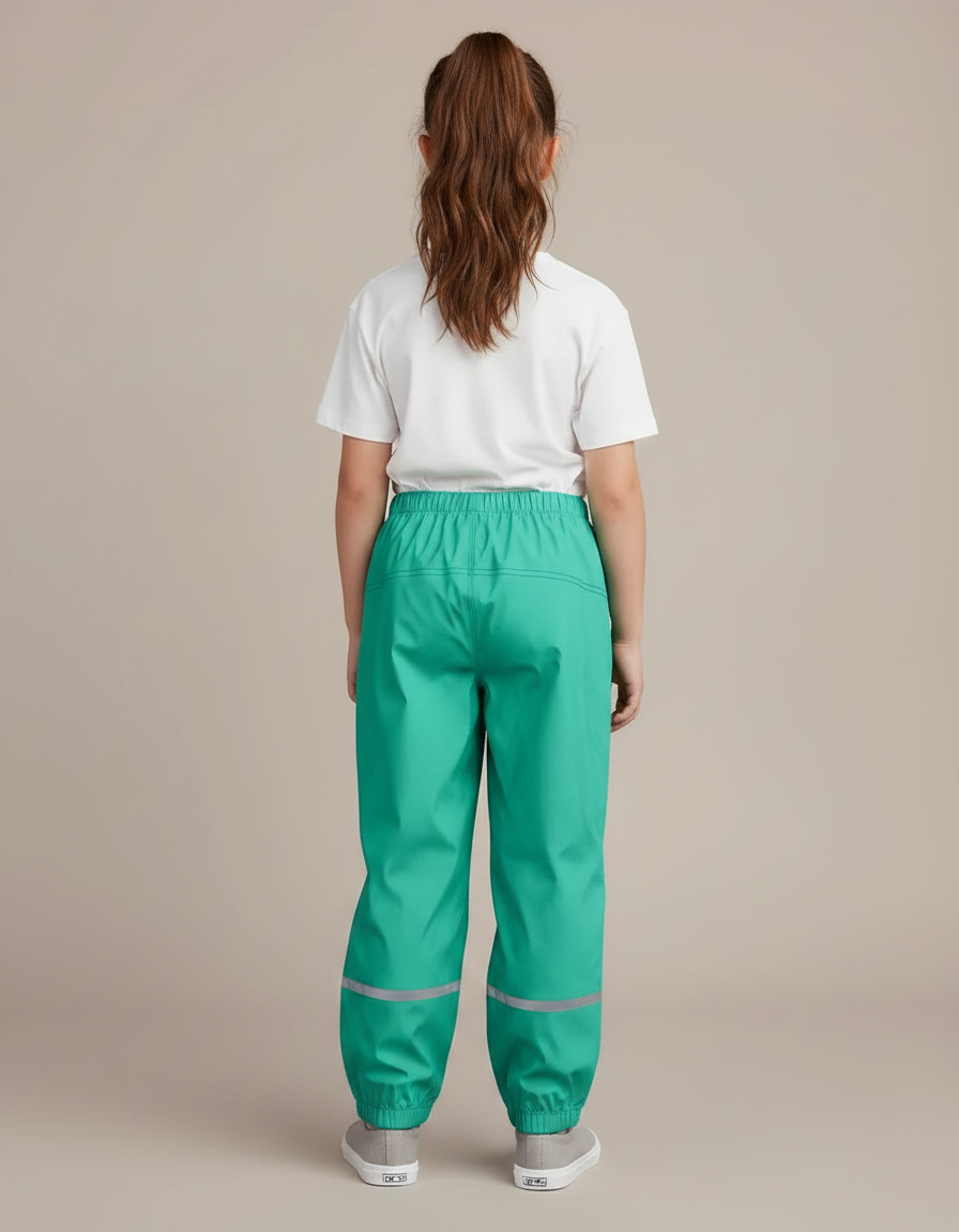 Pantalon De Pluie Vert Émeraude Imperméable Enfant Réfléchissant - Polyester - vue 2
