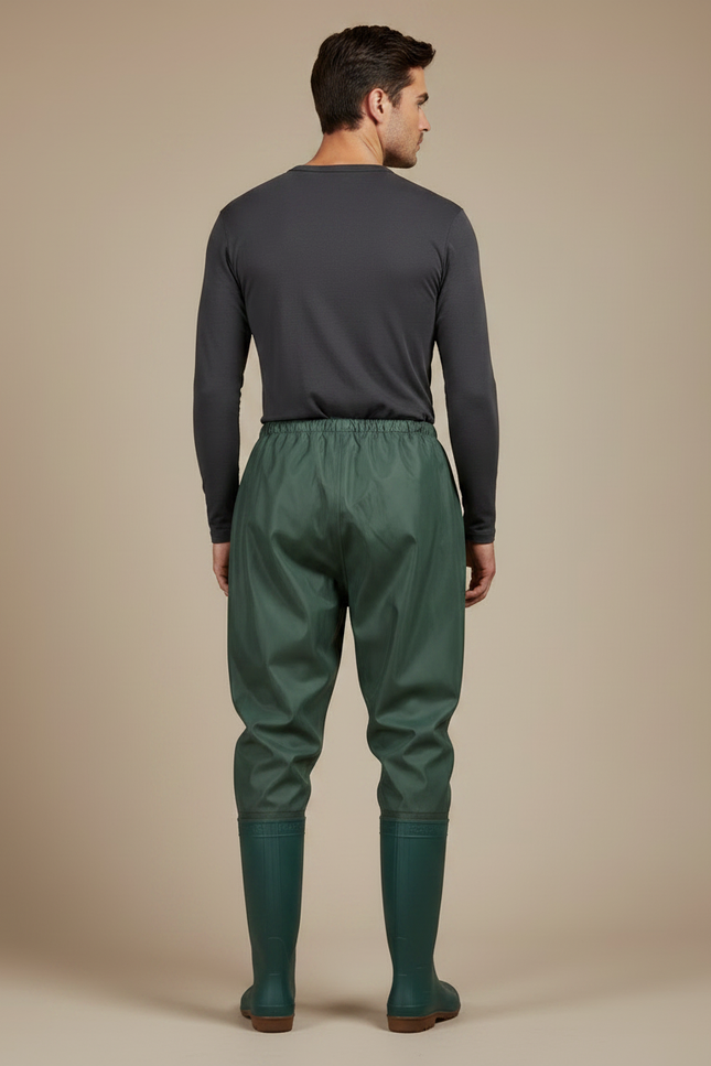 Pantalon De Pluie Vert Imperméable Unisexe Ample - Polyester - vue 2