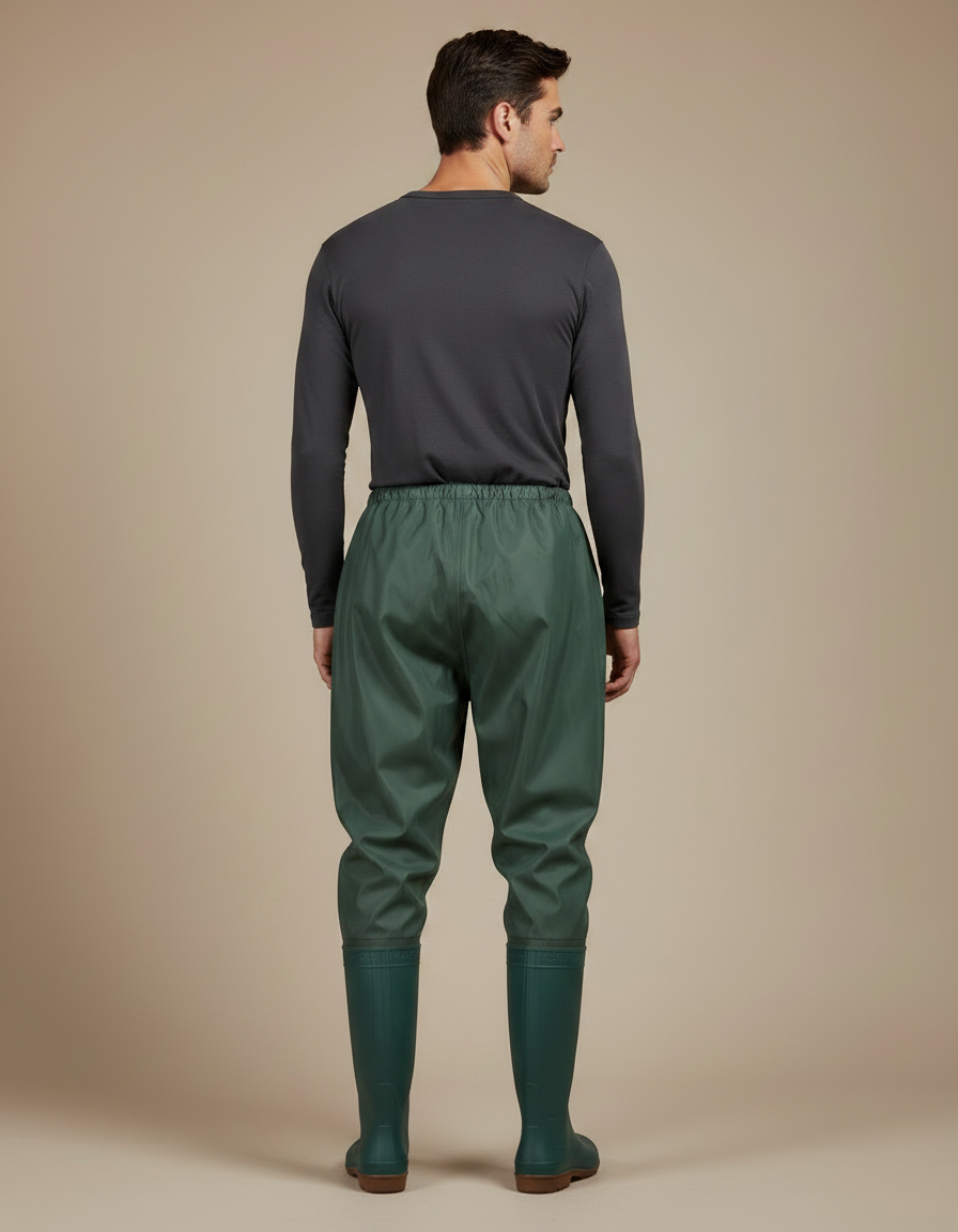 Pantalon De Pluie Vert Imperméable Unisexe Ample - Polyester - vue 2