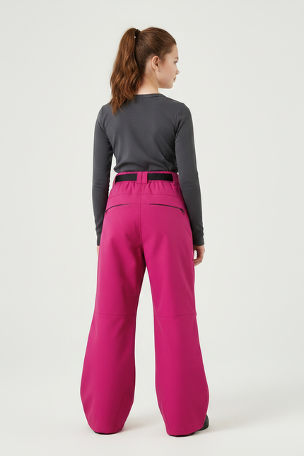 Pantalon De Pluie Fuchsia Ample Imperméable Enfant Ceinturé - Rose Polyester - vue 2