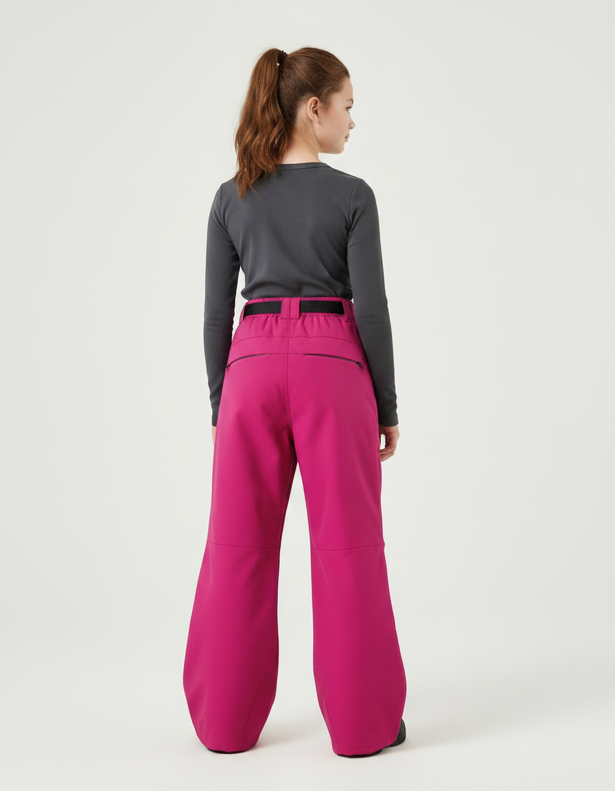 Pantalon De Pluie Fuchsia Ample Imperméable Enfant Ceinturé - Rose Polyester - vue 2
