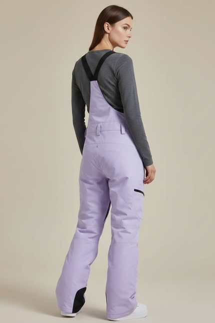 Pantalon De Pluie Lilas Bretelles Imperméable Ski Femme - Violet Polyester - vue 2