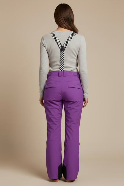 Pantalon De Pluie Violet Ample Bretelles Imperméable Ski - Polyester - vue 2