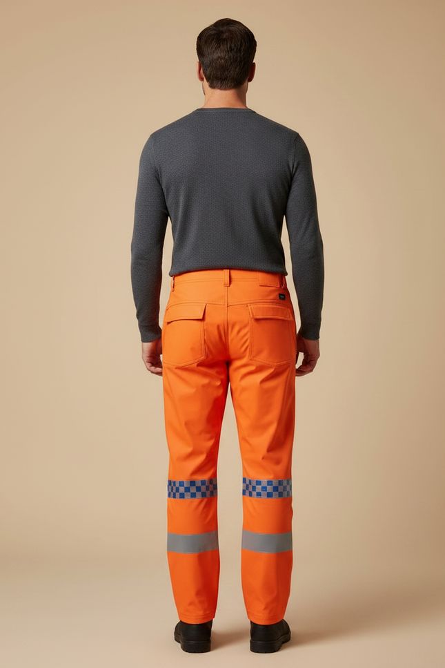 Pantalon De Pluie Orange Réfléchissant Imperméable Sécurité Homme - Polyester - vue 2