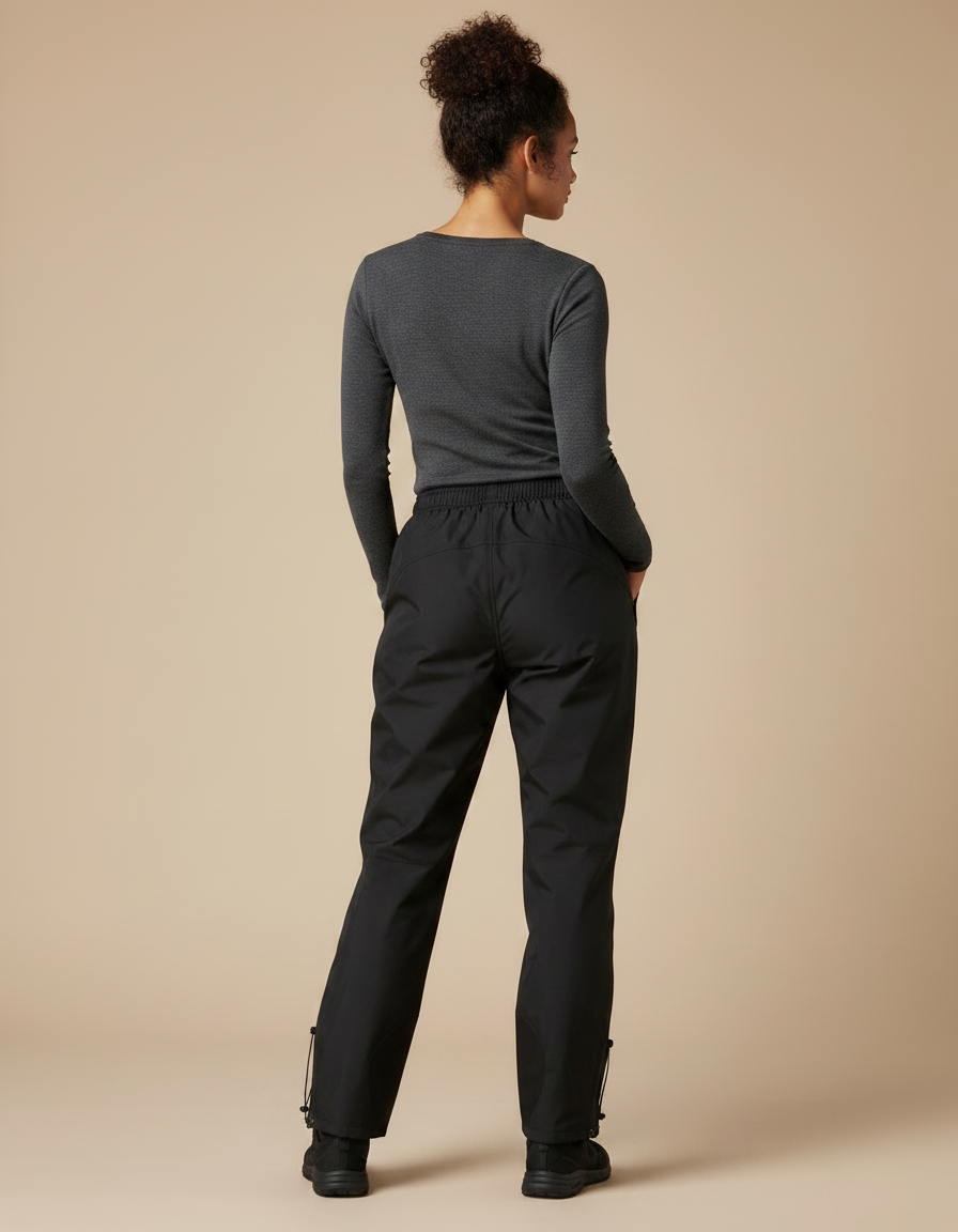 Pantalon De Pluie Noir Ample Léger Imperméable Femme - Polyester - vue 2