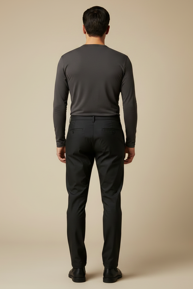 Pantalon De Pluie Noir Imperméable Homme Élégant Slim - Polyester - vue 2