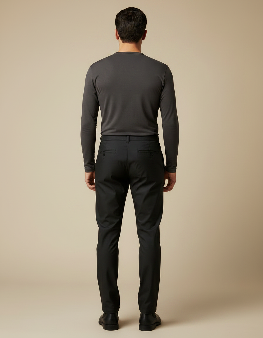 Pantalon De Pluie Noir Imperméable Homme Élégant Slim - Polyester - vue 2