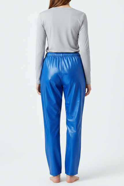 Pantalon De Pluie Bleu Brillant Imperméable Décontracté - Simili cuir - vue 2