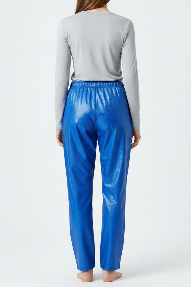 Pantalon De Pluie Bleu Brillant Imperméable Décontracté - Simili cuir - vue 2