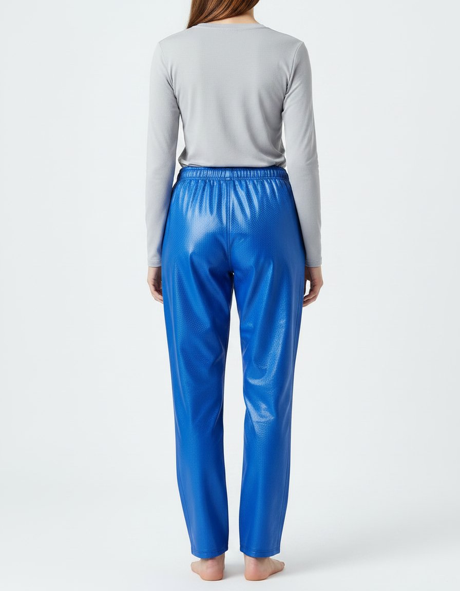 Pantalon De Pluie Bleu Brillant Imperméable Décontracté - Simili cuir - vue 2