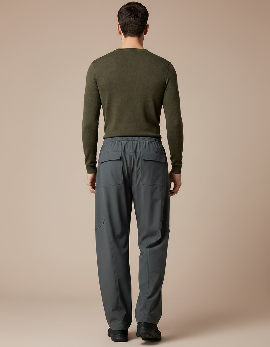 Pantalon De Pluie Gris Cargo Imperméable Décontracté Homme - Polyester - vue 2