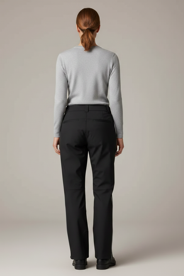 Pantalon De Pluie Noir Imperméable Coupe Droite Femme - Polyester - vue 2