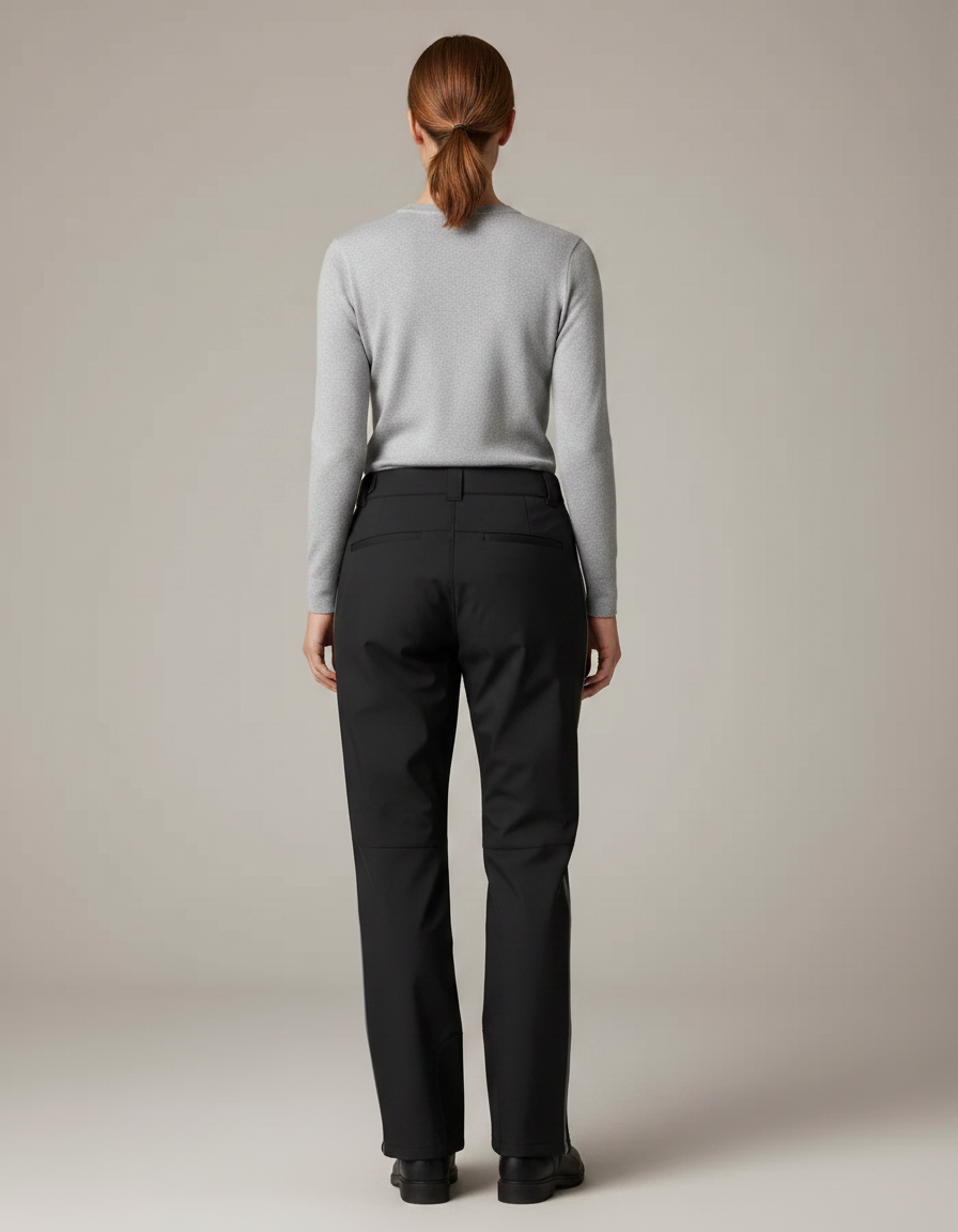 Pantalon De Pluie Noir Imperméable Coupe Droite Femme - Polyester - vue 2