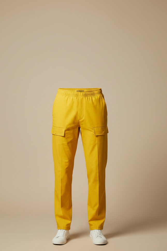 Pantalon De Pluie Jaune Cargo Coupe Droite Homme - Gabardine - vue 3