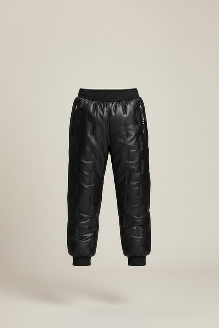 Pantalon De Pluie Noir Matelassé Épais Chaud Enfant - Polyester - vue 3