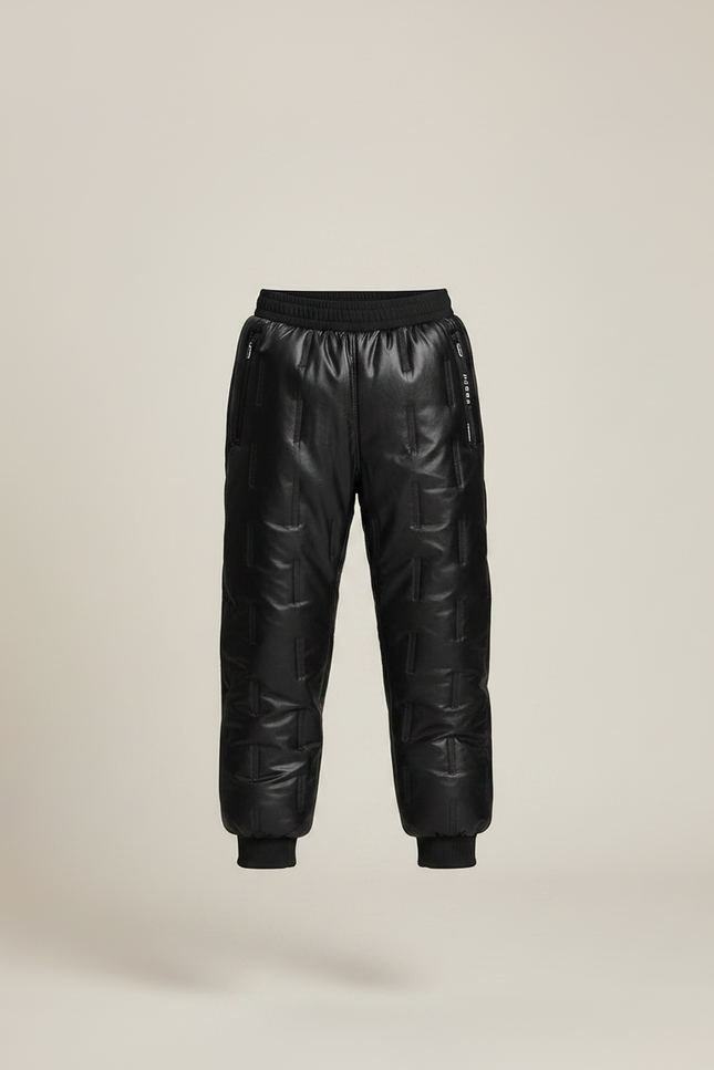 Pantalon De Pluie Noir Matelassé Épais Chaud Enfant - Polyester - vue 3