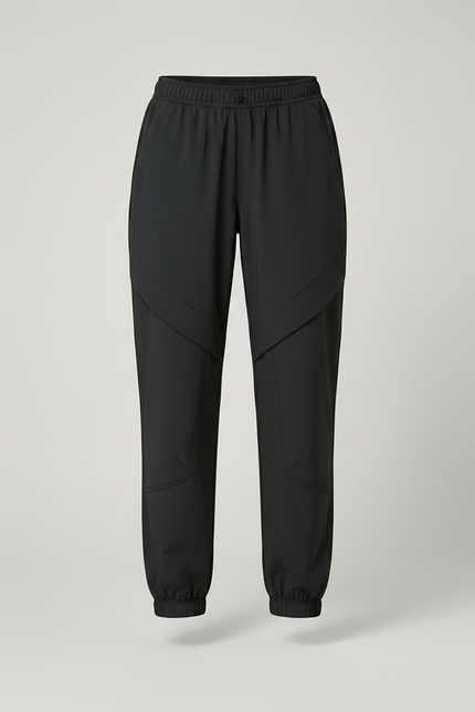 Pantalon De Pluie Noir Cargo Élastique Femme Sportif - Polyester - vue 3