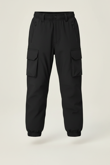 Pantalon De Pluie Noir Cargo Imperméable Enfant Hiver - Polyester - vue 3
