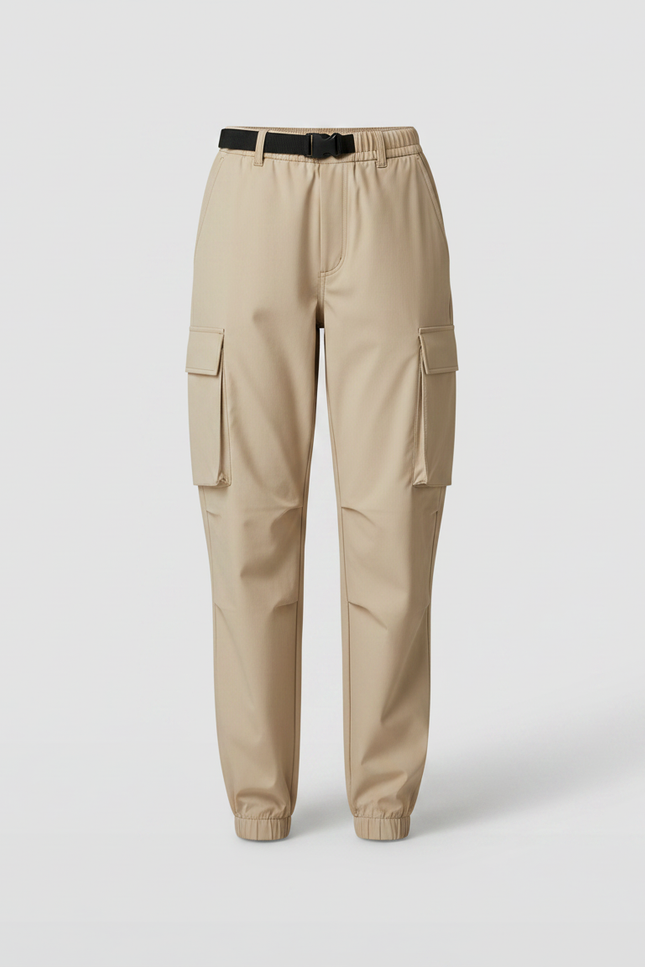 Pantalon De Pluie Beige Cargo Élastique Femme Sportif - Polyester - vue 3