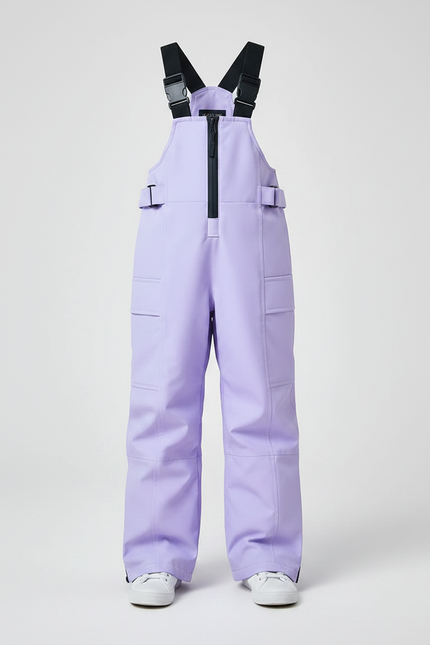Pantalon De Pluie Lilas Ample Imperméable Bretelles Enfant - Violet Polyester - vue 3