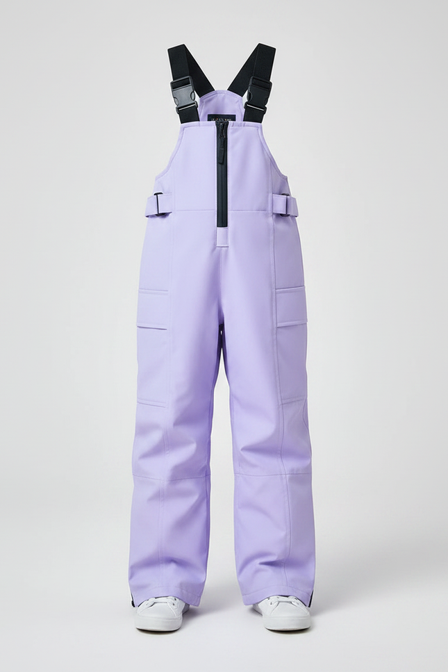 Pantalon De Pluie Lilas Ample Imperméable Bretelles Enfant - Violet Polyester - vue 3