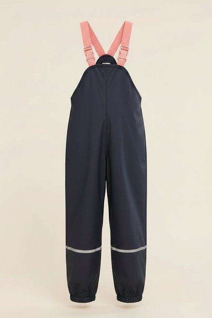Pantalon De Pluie Bleu Marine Imperméable Bretelles Enfant - Polyester - vue 3
