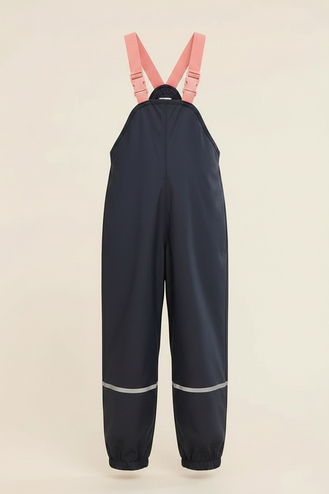 Pantalon De Pluie Bleu Marine Imperméable Bretelles Enfant - Polyester - vue 3