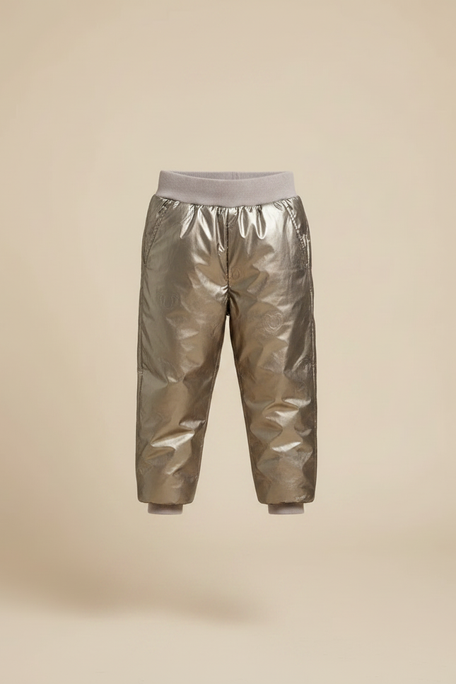 Pantalon De Pluie Brillant Imperméable Enfant Ample - Argenté Polyester - vue 3