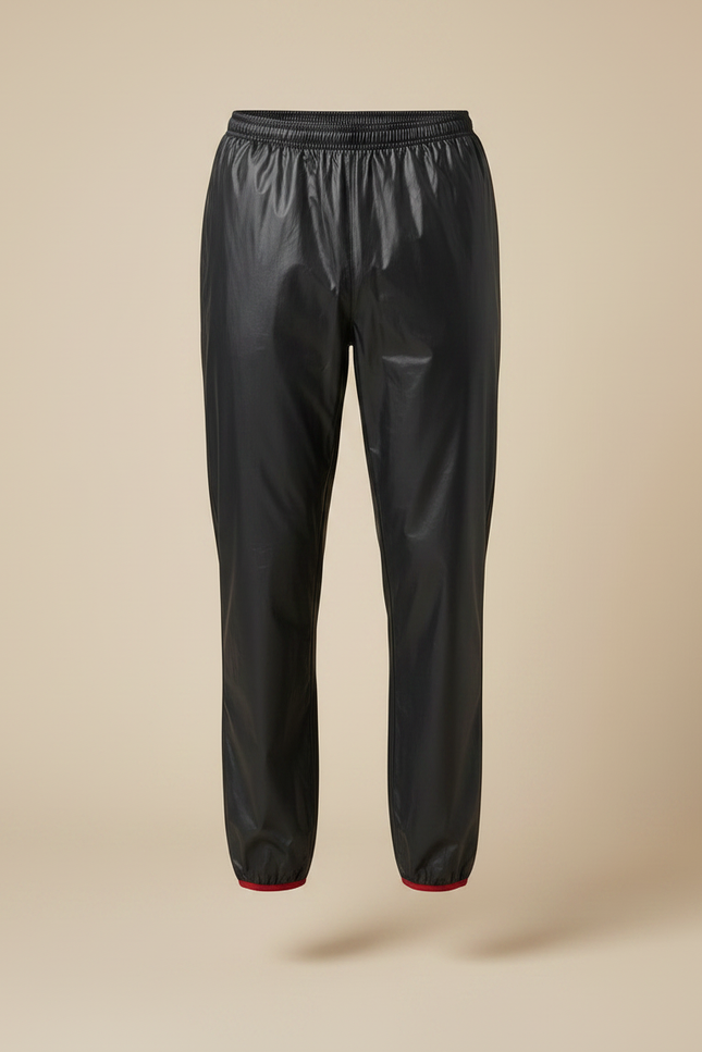 Pantalon De Pluie Noir Coupe Droite Imperméable Sportif Uni - Polyester - vue 3