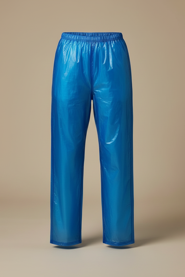 Pantalon De Pluie Bleu Brillant Ample Léger Jetable - Polyester - vue 3