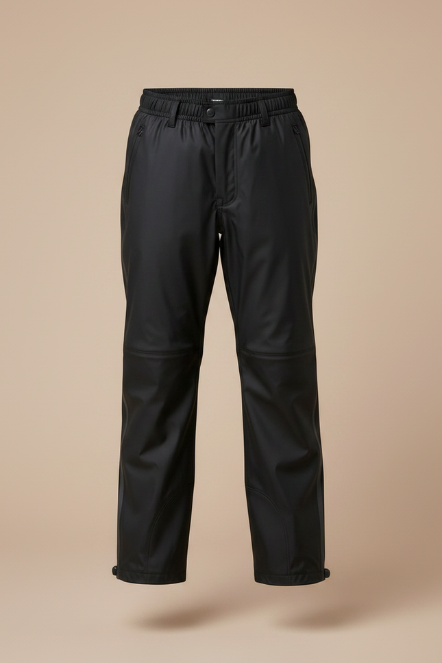 Pantalon De Pluie Noir Imperméable Enfant Droit Sportif - Polyester - vue 3