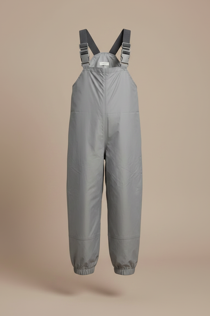 Pantalon De Pluie Gris Imperméable Enfant Bretelles Salopette - Polyester - vue 3