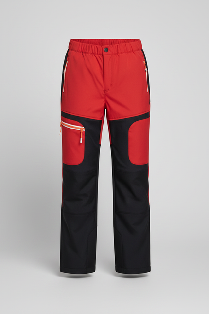 Pantalon De Pluie Rouge Noir Softshell Enfant Imperméable - Polyester - vue 3
