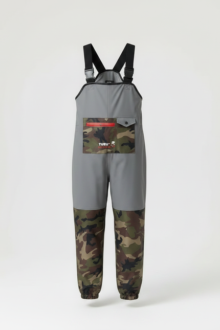 Pantalon De Pluie Gris Camouflage Imperméable Bretelles Femme - Multicolore Polyester - vue 3