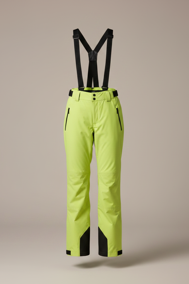 Pantalon De Pluie Vert Citron Imperméable Bretelles Amovibles Femme - Polyester - vue 3