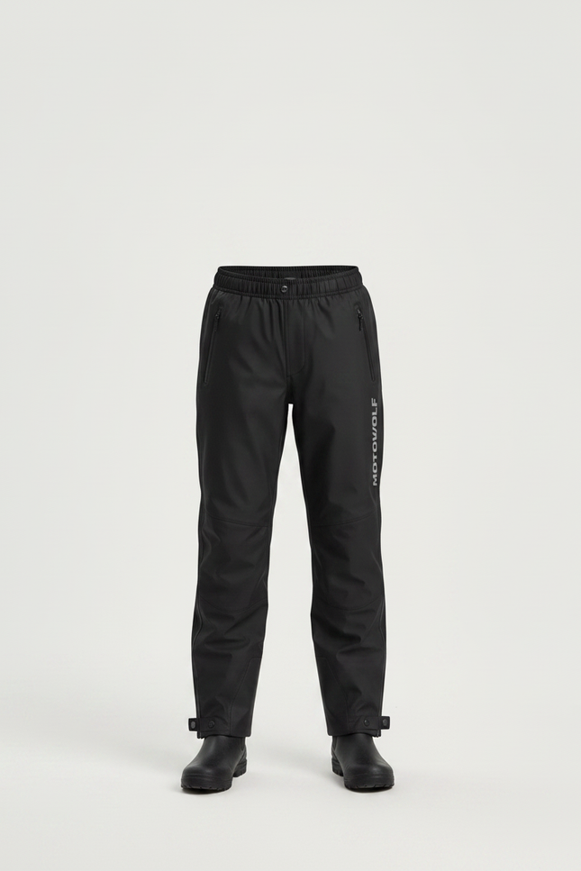 Pantalon De Pluie Noir Impermééable Enfant Droit Motowolf - Polyester - vue 3