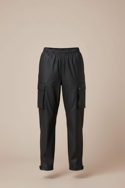 Pantalon De Pluie Noir Imperméable Cargo Femme Ajustable - Polyester - vue 3